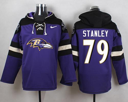 Nike Ravens #79 Ronnie Stanley Purple Player Pullover NFL Hoodie - Click Image to Close